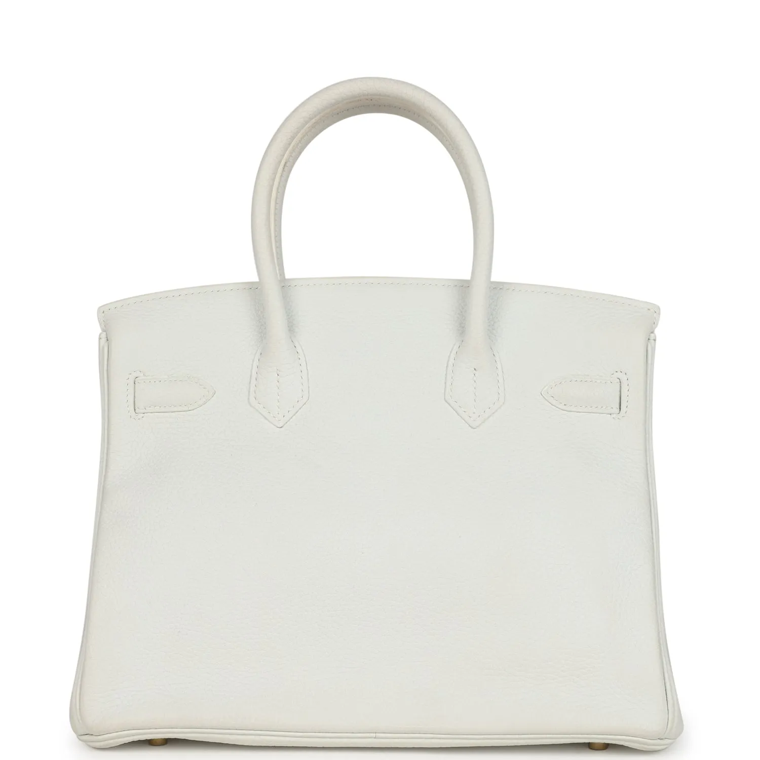 Herthtmes Birkin 40 Handbag White Clemence GOLD Hardware