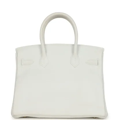 Herthtmes Birkin 40 Handbag White Clemence GOLD Hardware