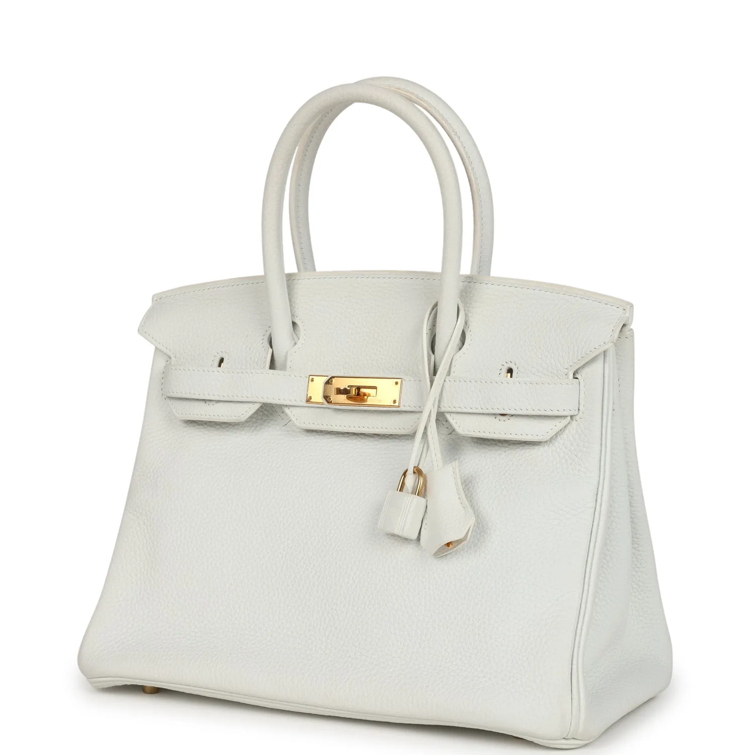 Herthtmes Birkin 40 Handbag White Clemence GOLD Hardware