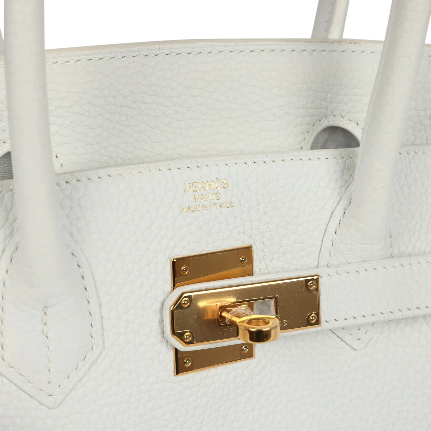 Herthtmes Birkin 40 Handbag White Clemence GOLD Hardware