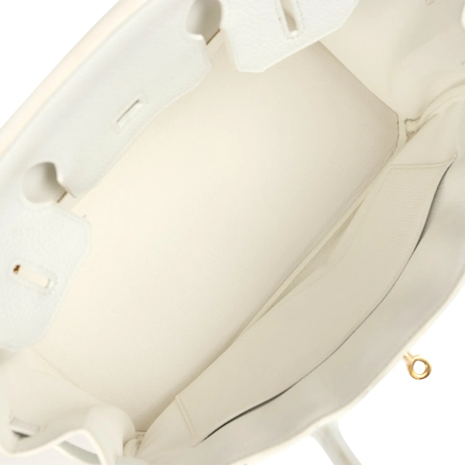 Herthtmes Birkin 40 Handbag White Clemence GOLD Hardware