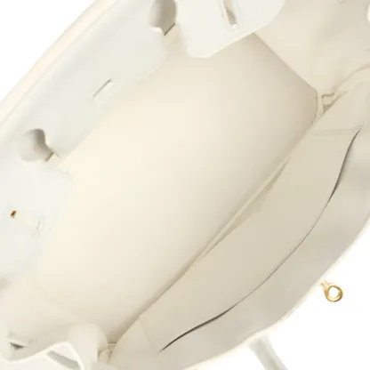 Herthtmes Birkin 40 Handbag White Clemence GOLD Hardware