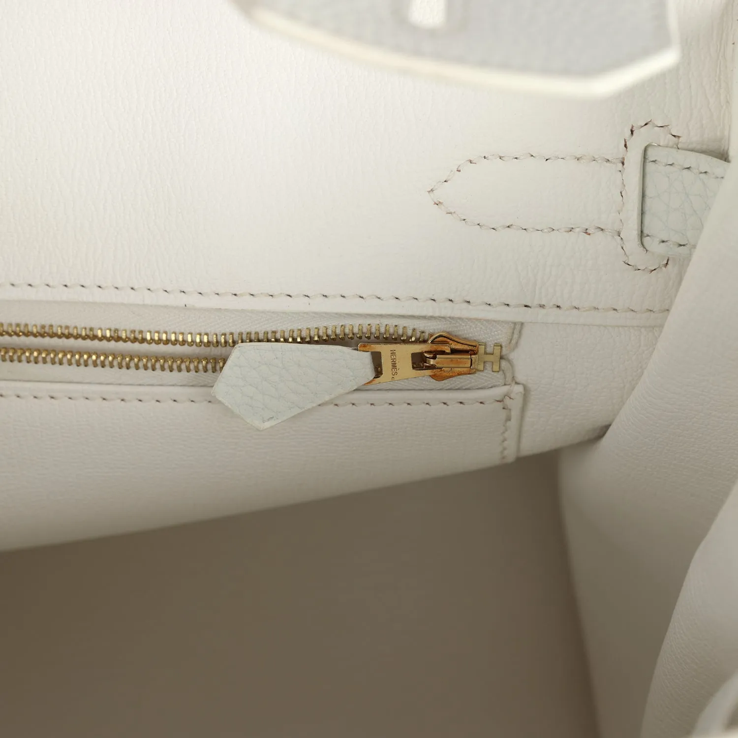 Herthtmes Birkin 40 Handbag White Clemence GOLD Hardware