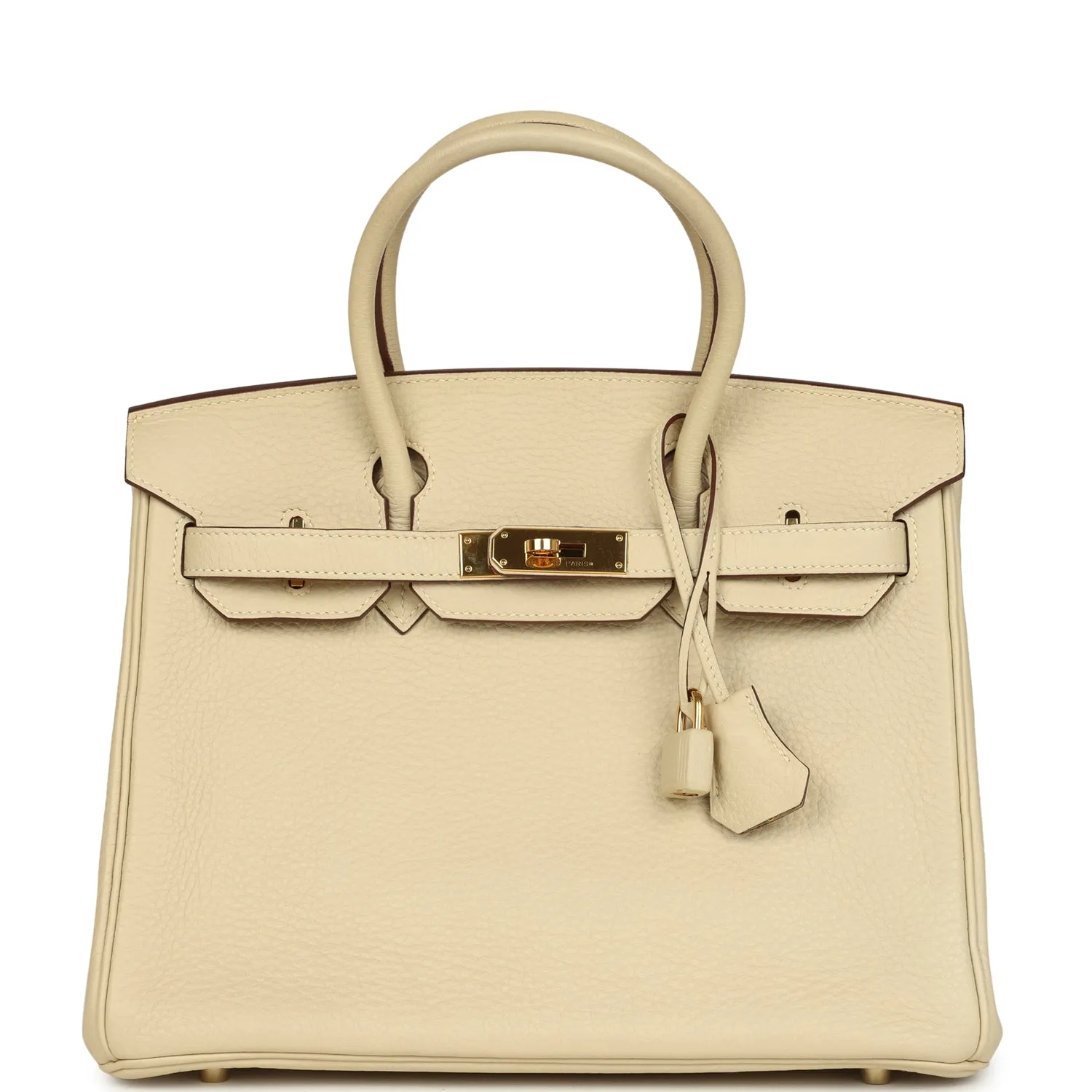 Herthtmes Birkin 40 Handbag Parchemin Clemence GOLD Hardware