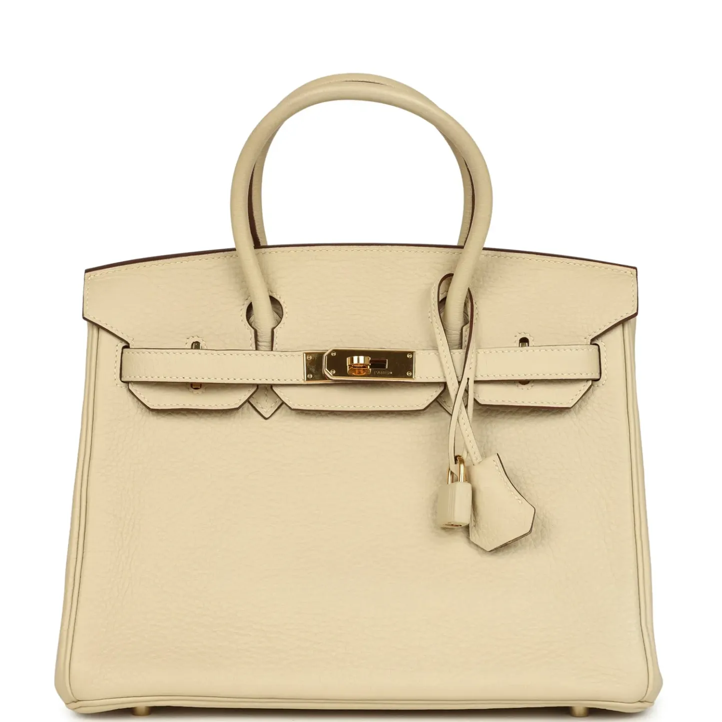 Herthtmes Birkin 40 Handbag Parchemin Clemence GOLD Hardware
