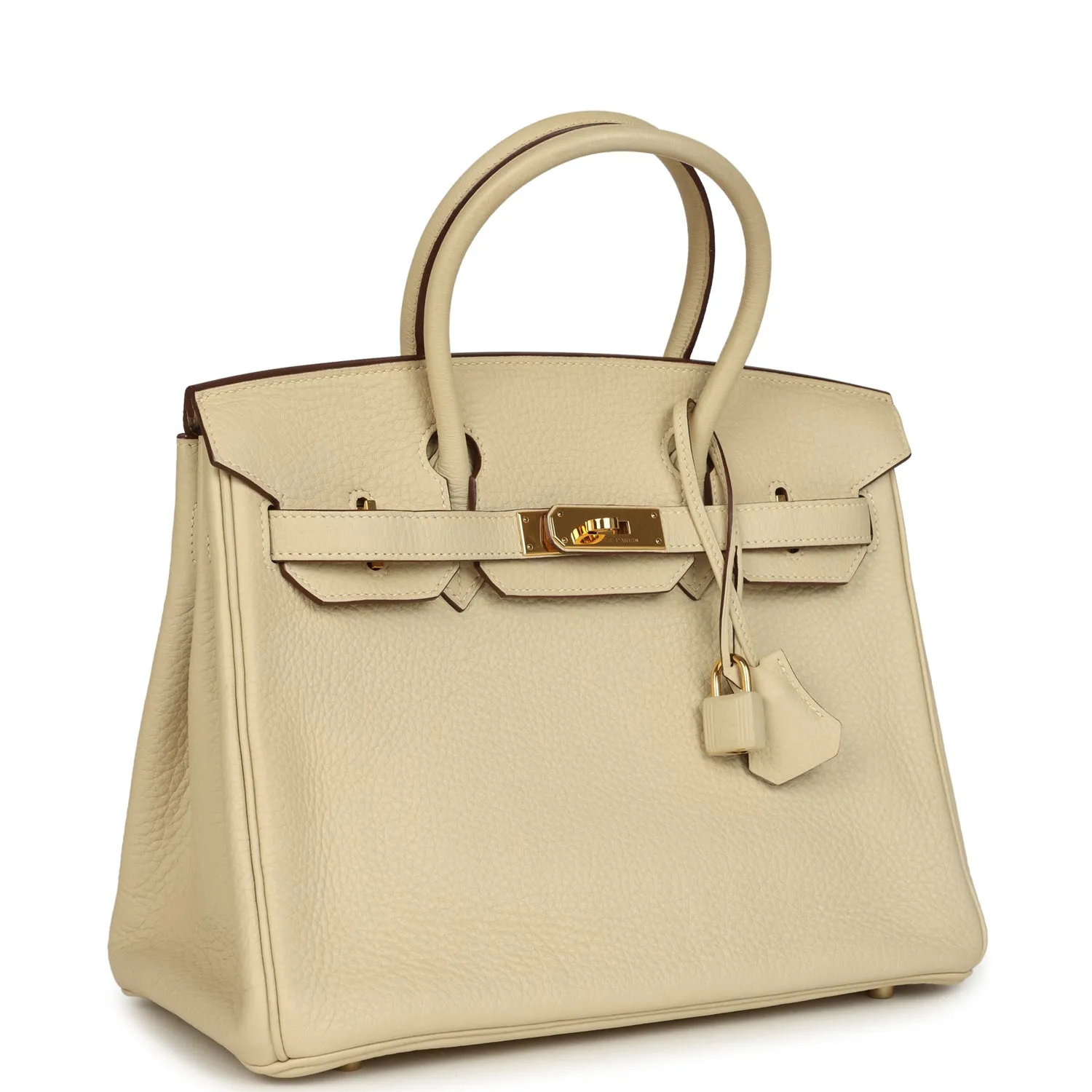 Herthtmes Birkin 40 Handbag Parchemin Clemence GOLD Hardware