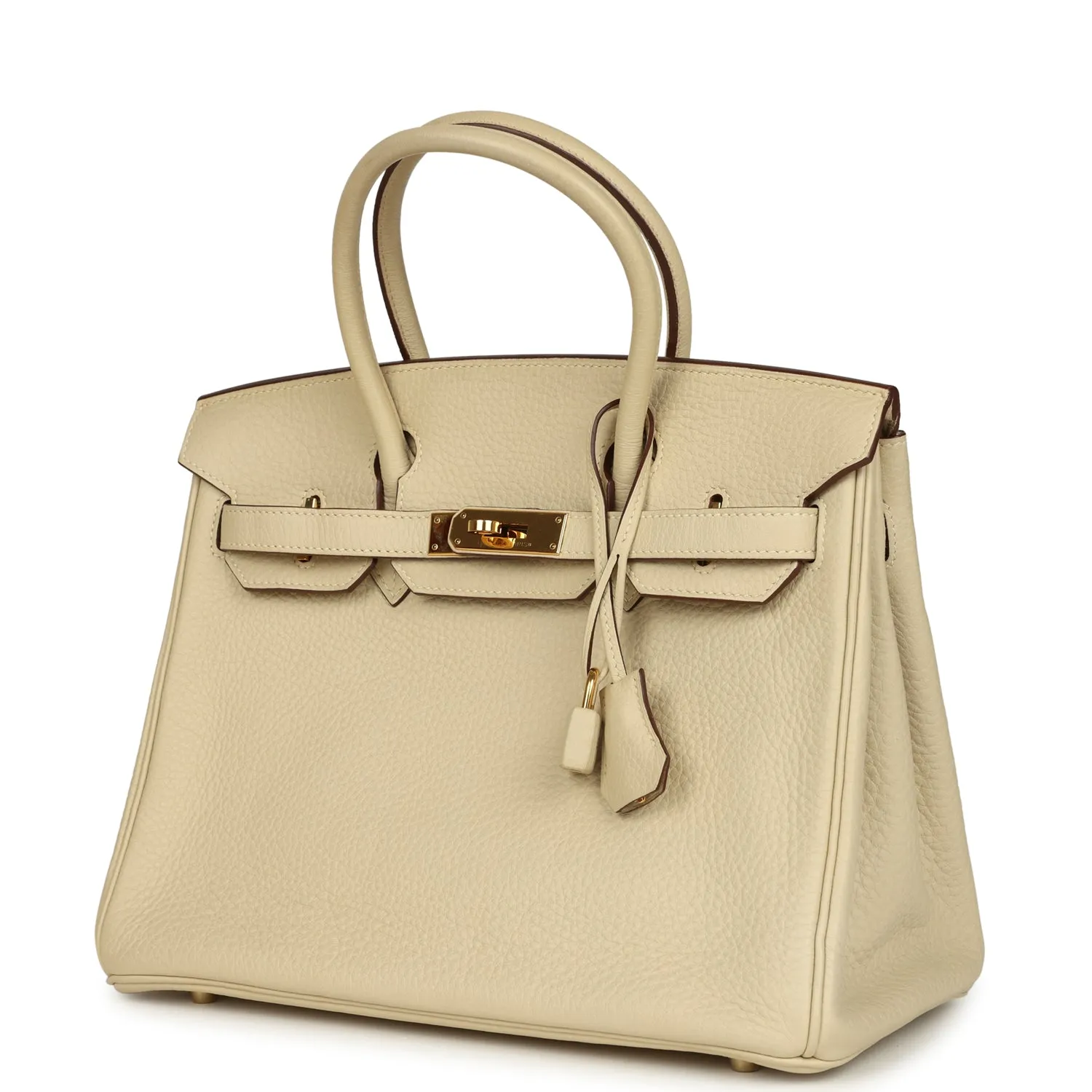 Herthtmes Birkin 40 Handbag Parchemin Clemence GOLD Hardware