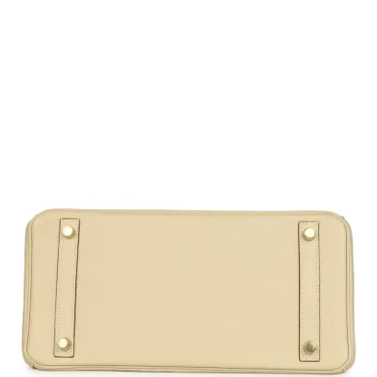 Herthtmes Birkin 40 Handbag Parchemin Clemence GOLD Hardware