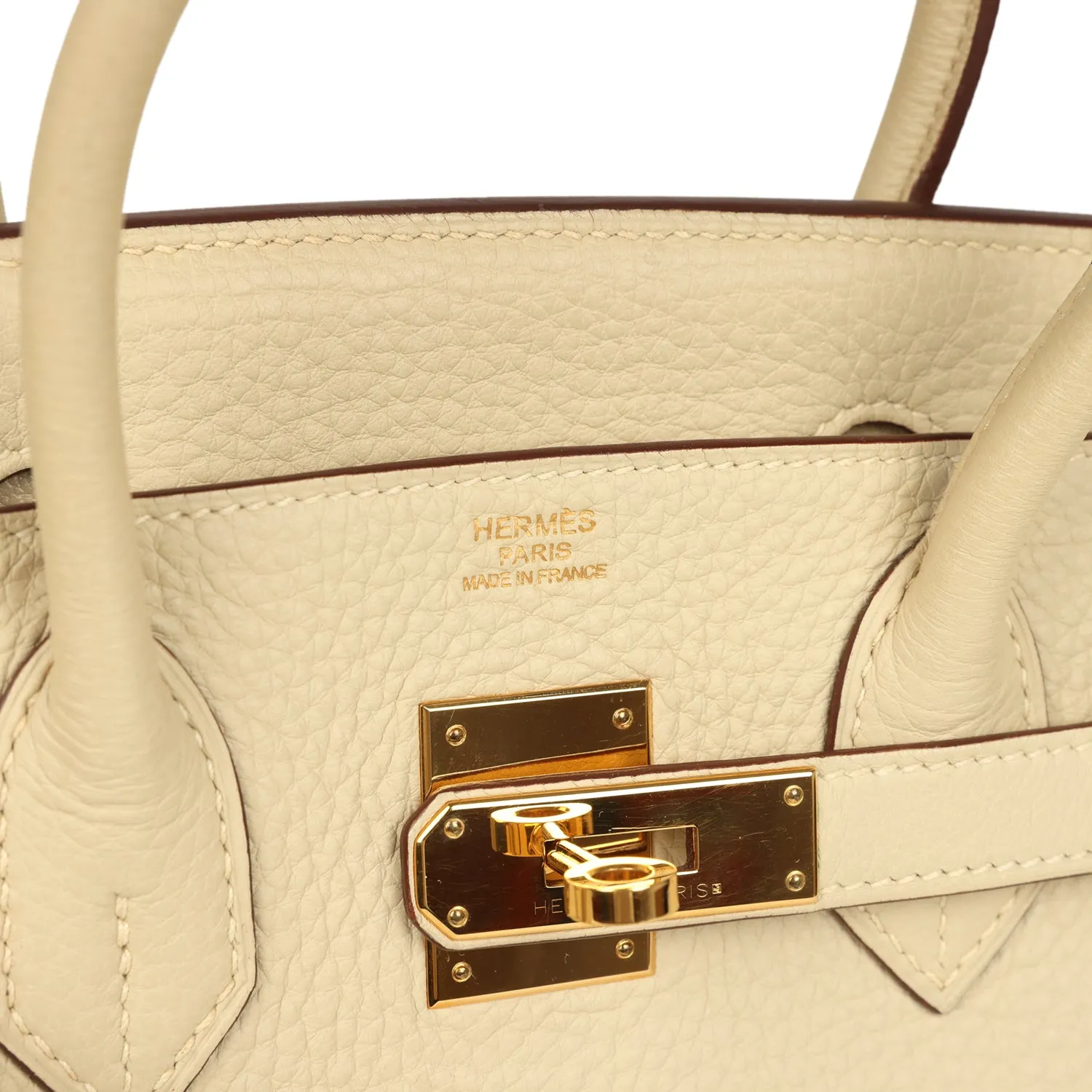 Herthtmes Birkin 40 Handbag Parchemin Clemence GOLD Hardware
