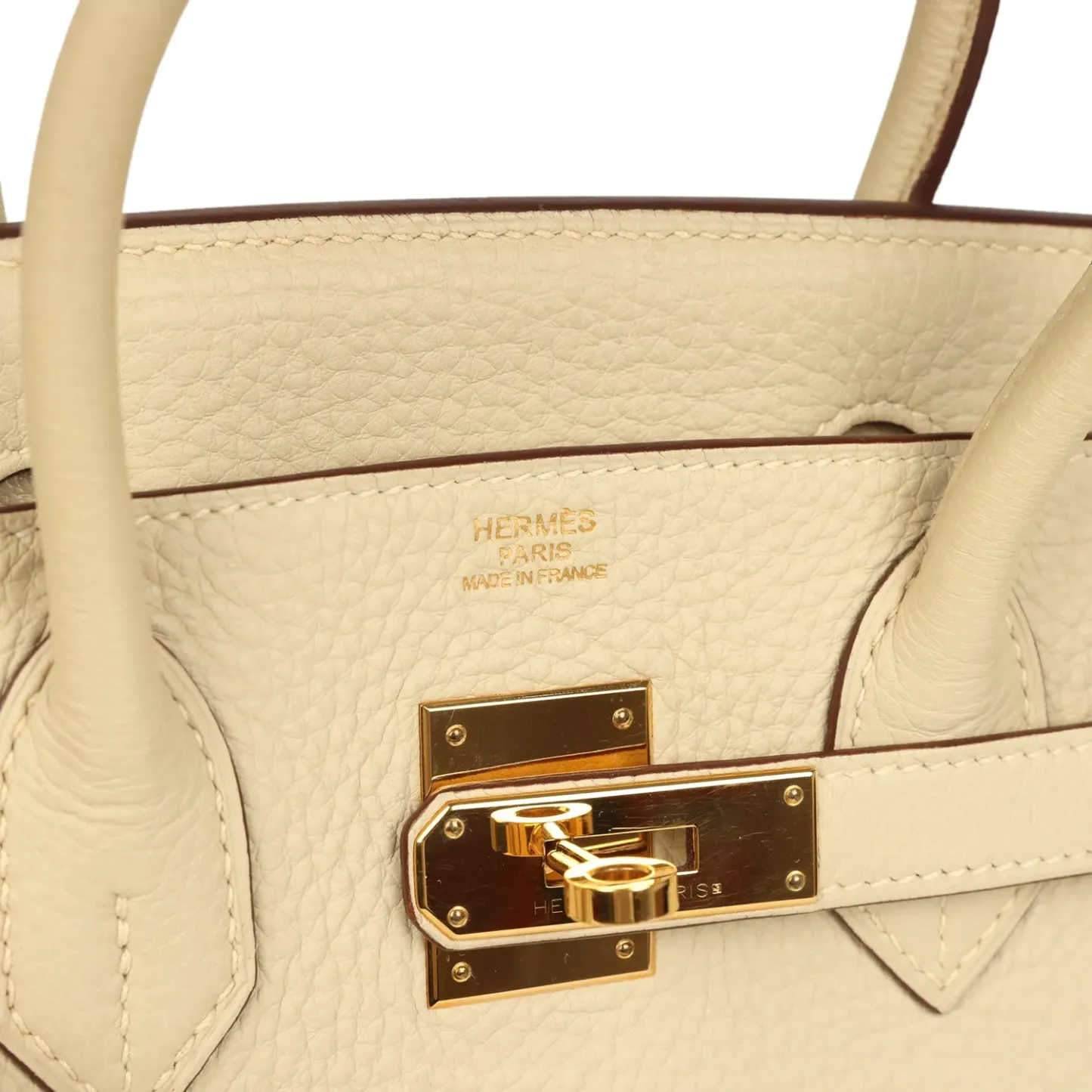 Herthtmes Birkin 40 Handbag Parchemin Clemence GOLD Hardware