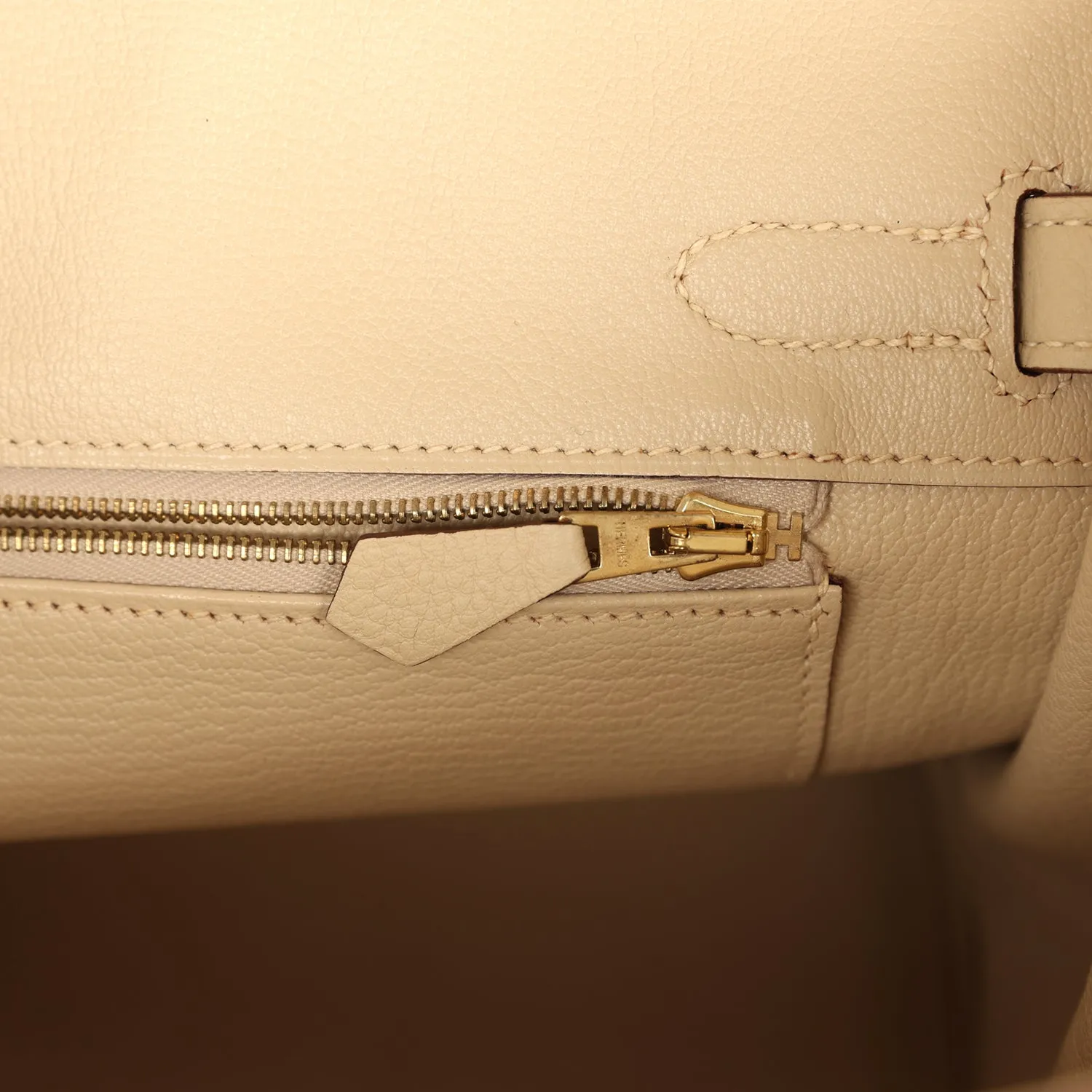 Herthtmes Birkin 40 Handbag Parchemin Clemence GOLD Hardware
