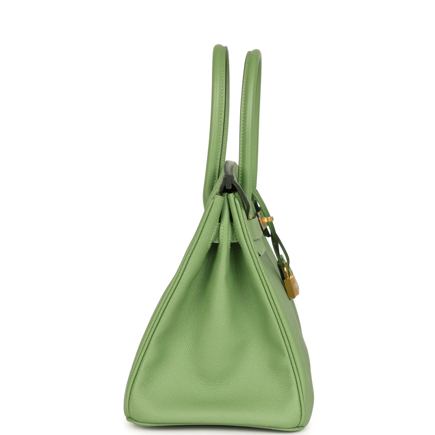 Herthtmes Birkin 40 Handbag  Vert Criquet Epsom GOLD Hardware