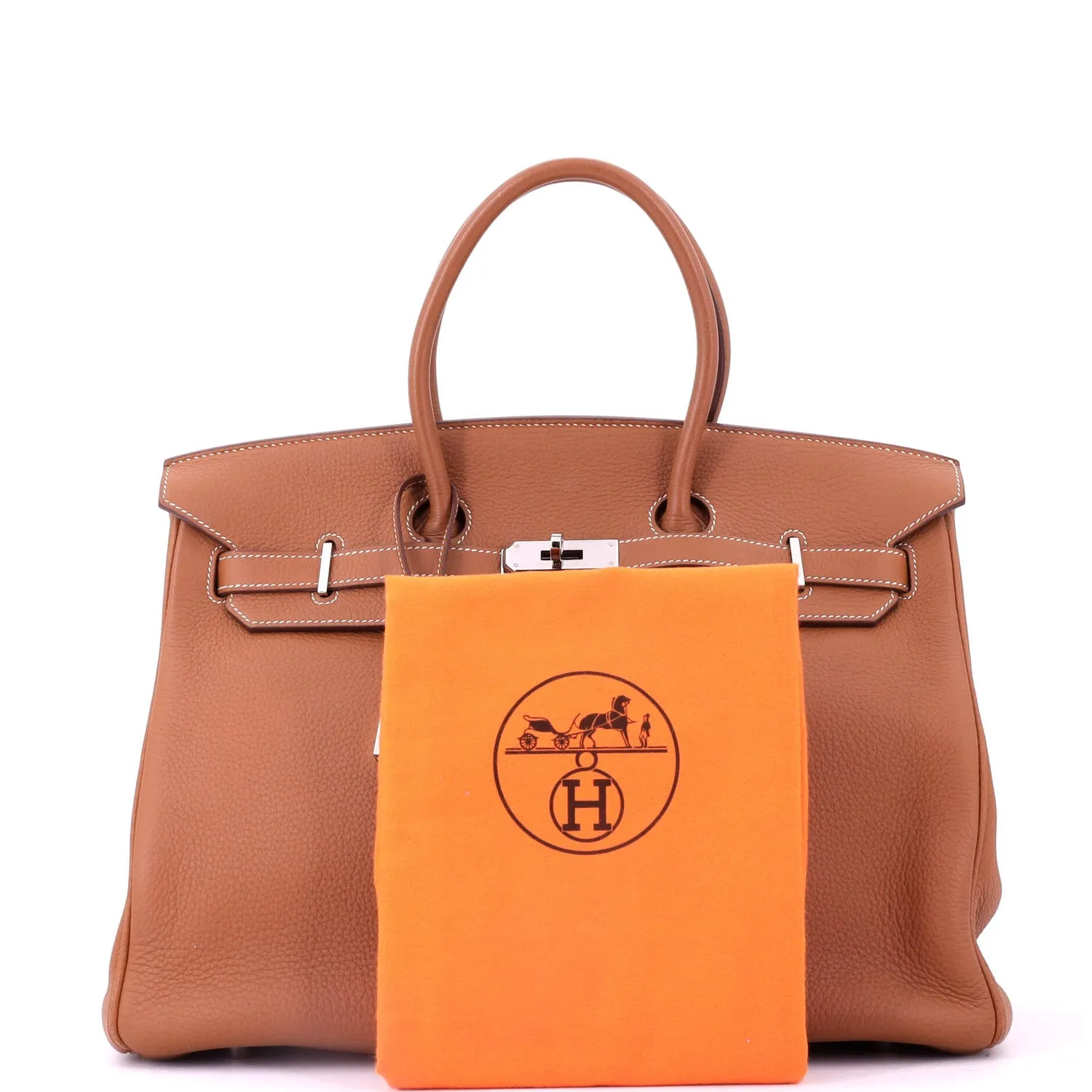 Herthtmes Birkin 40 Handbag Gold Togo Hardware