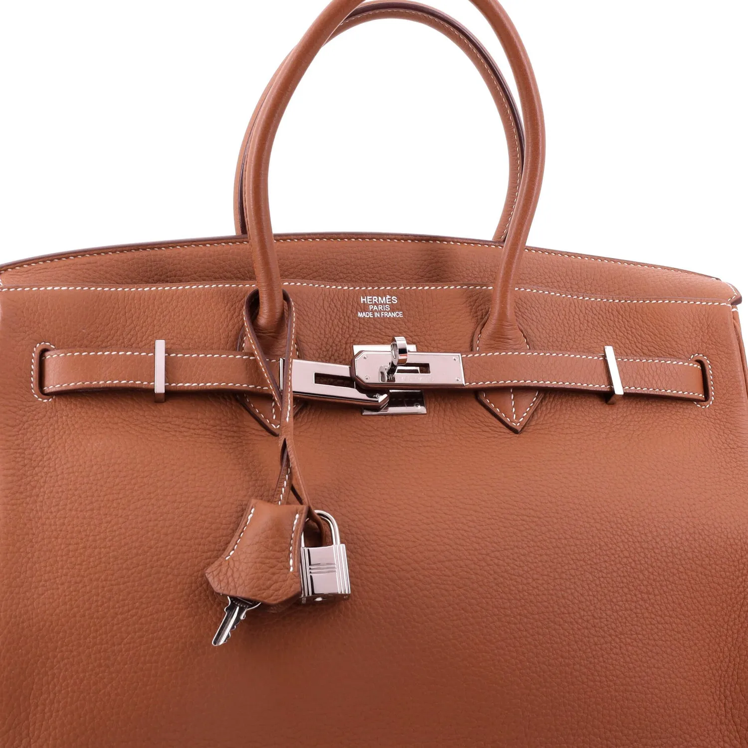 Herthtmes Birkin 40 Handbag Gold Togo Hardware