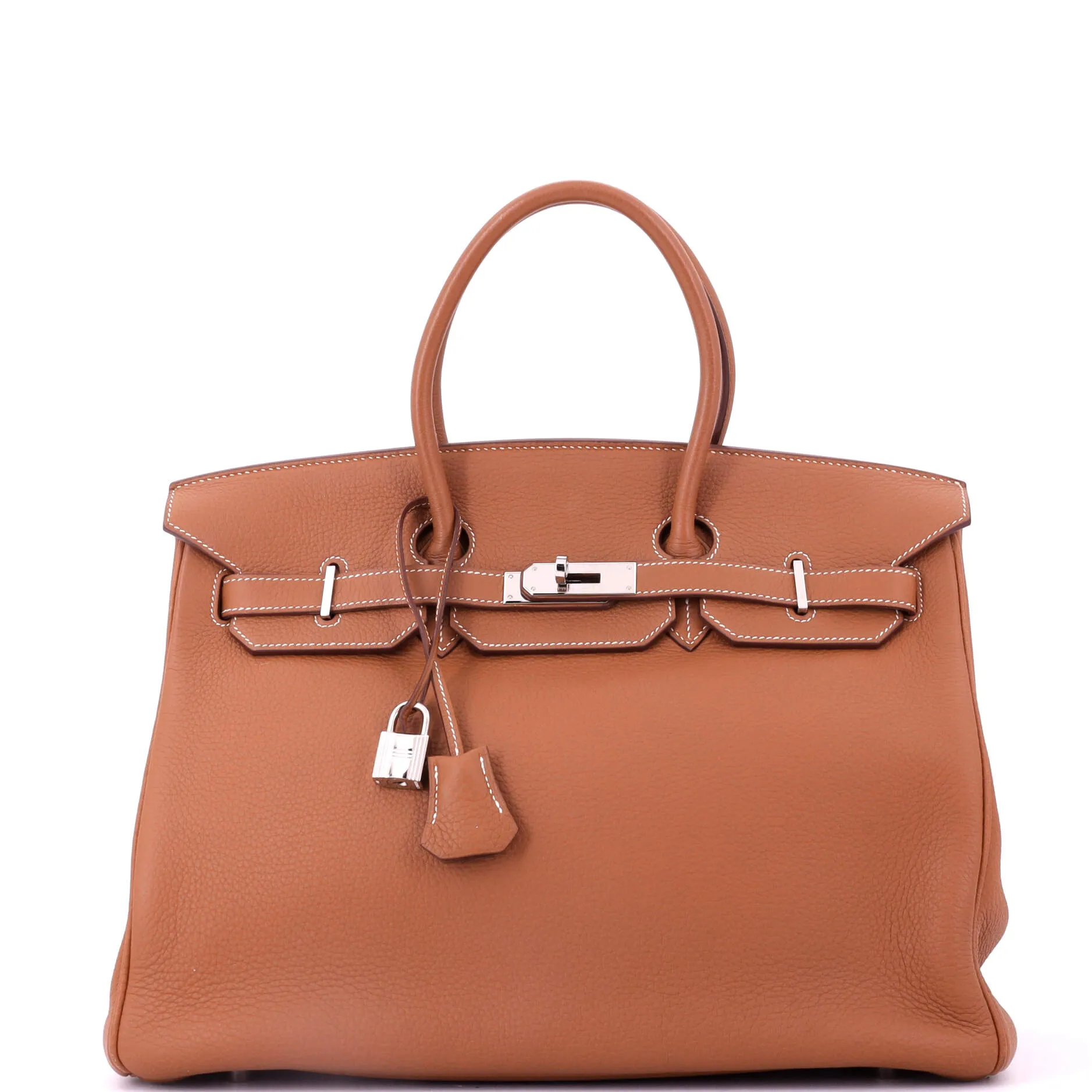 Herthtmes Birkin 40 Handbag Gold Togo Hardware