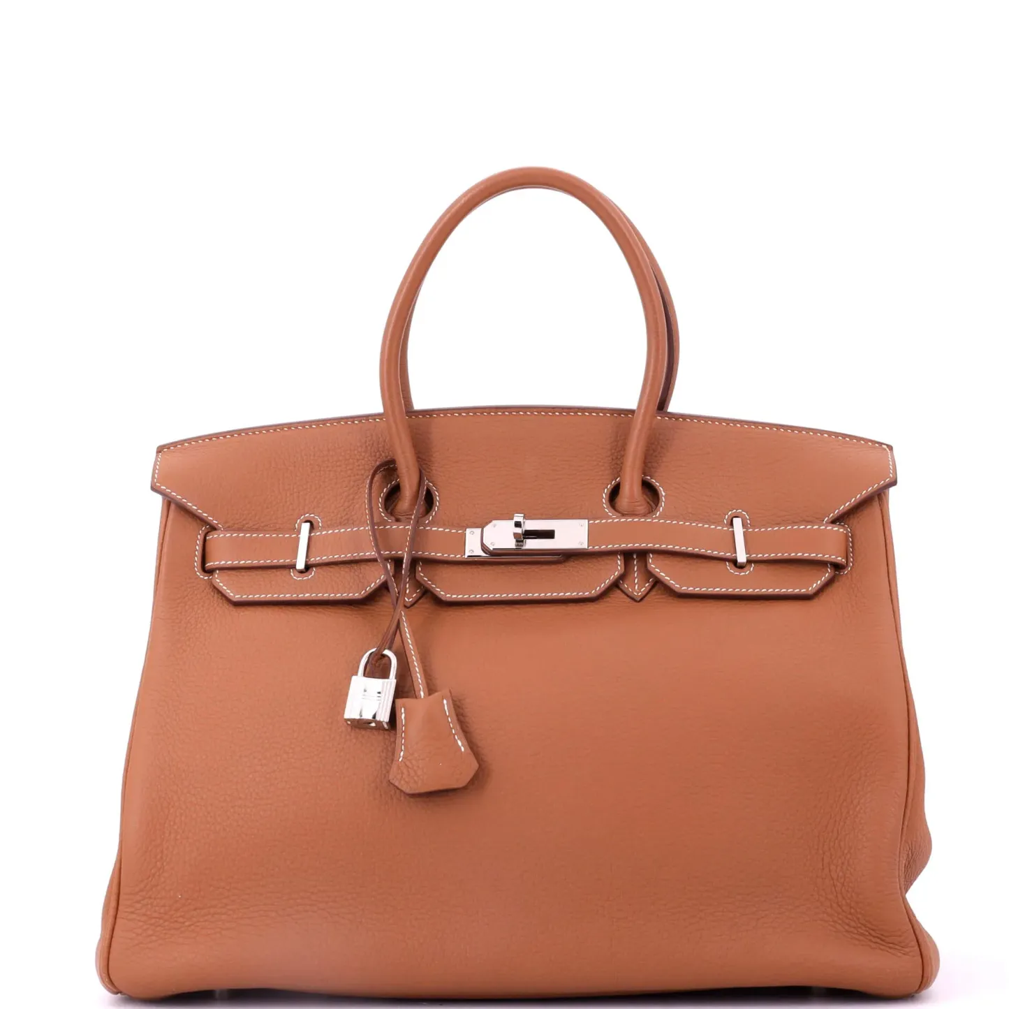 Herthtmes Birkin 40 Handbag Gold Togo Hardware