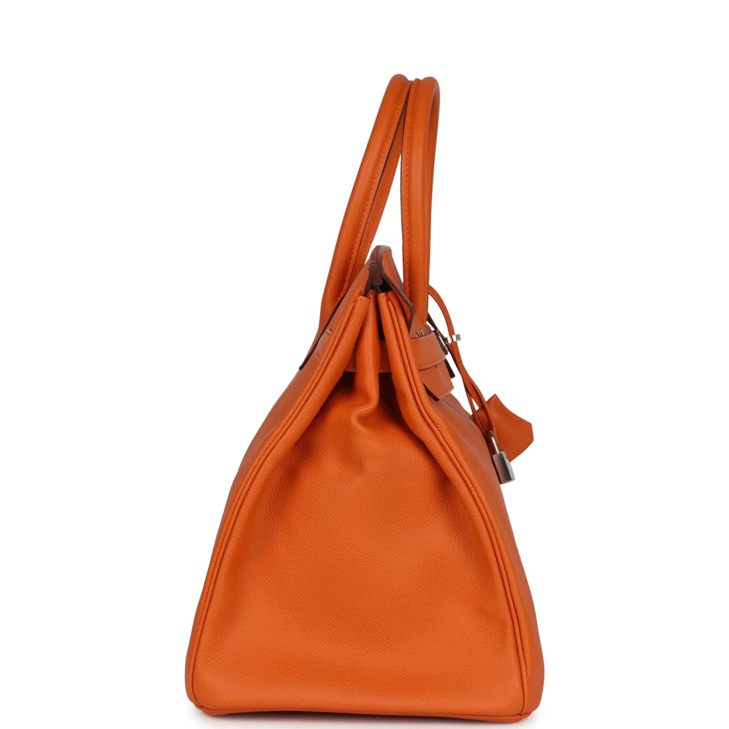 Herthtmes Birkin 40 Handbag  Orange Epsom Hardware