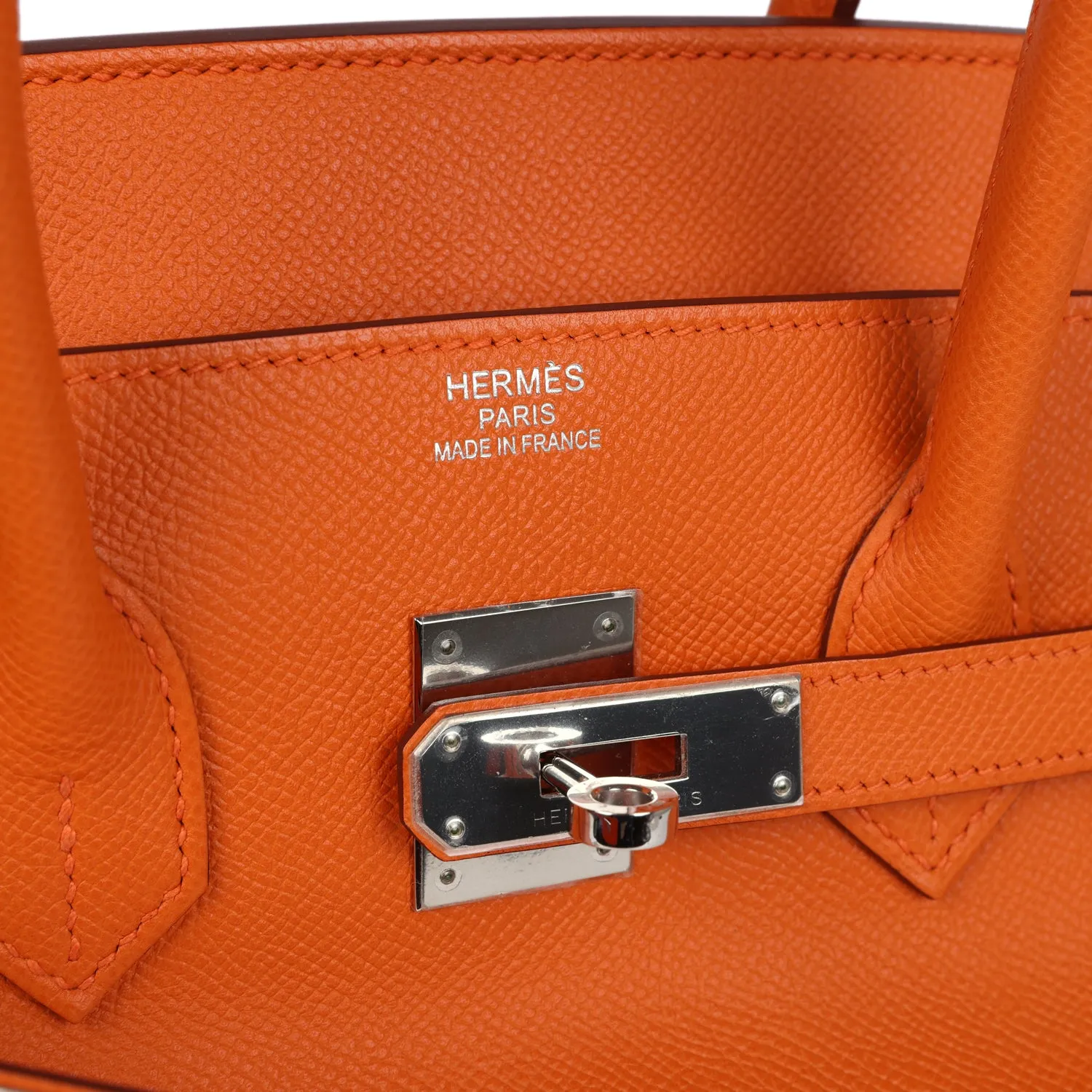 Herthtmes Birkin 40 Handbag  Orange Epsom Hardware