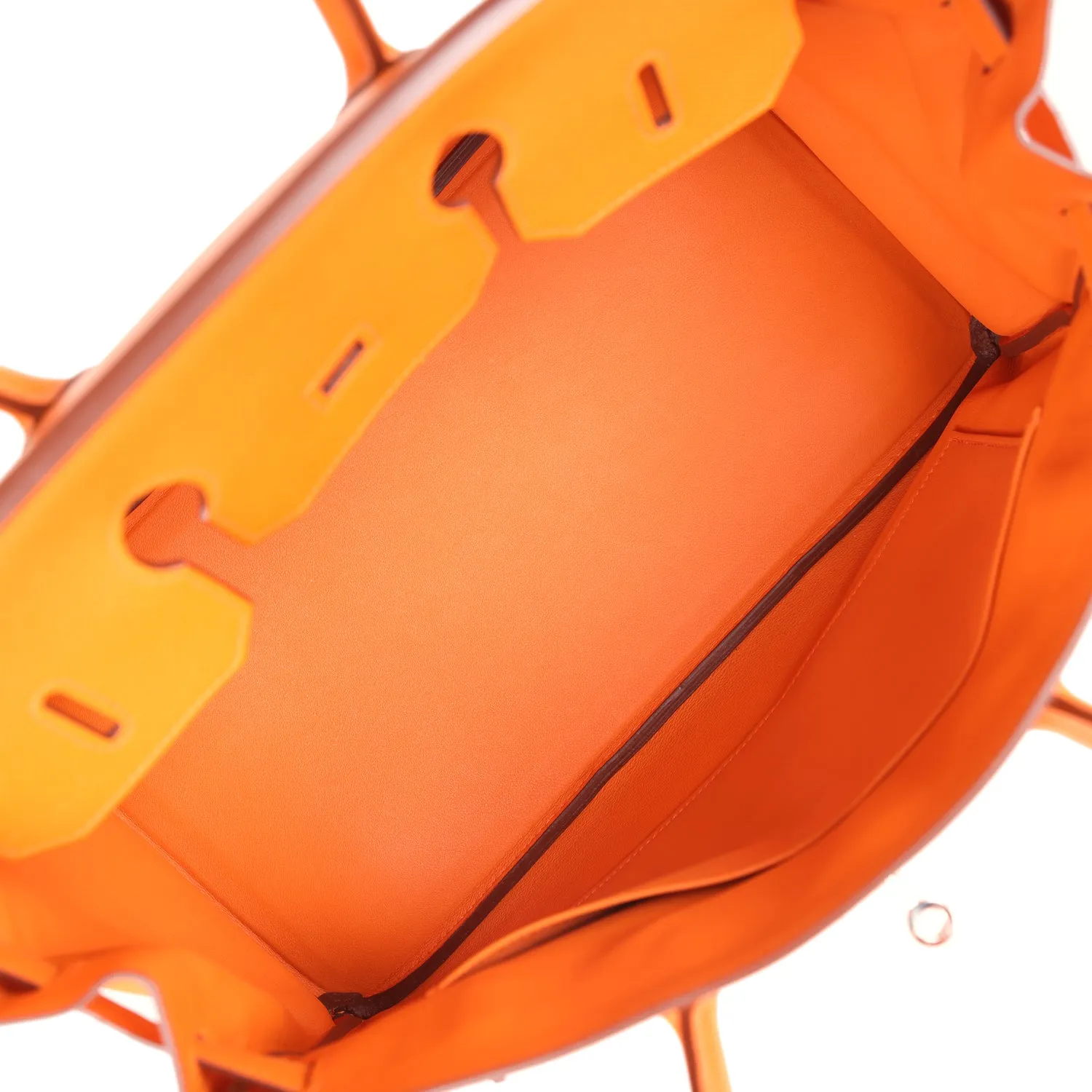 Herthtmes Birkin 40 Handbag  Orange Epsom Hardware
