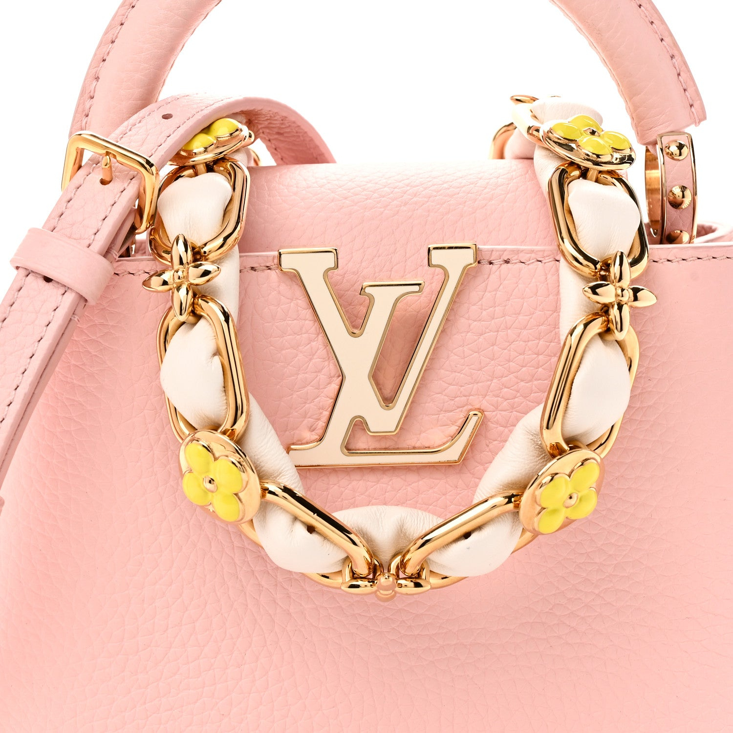 Taurillon Flower Chain Mini Capucines Pink