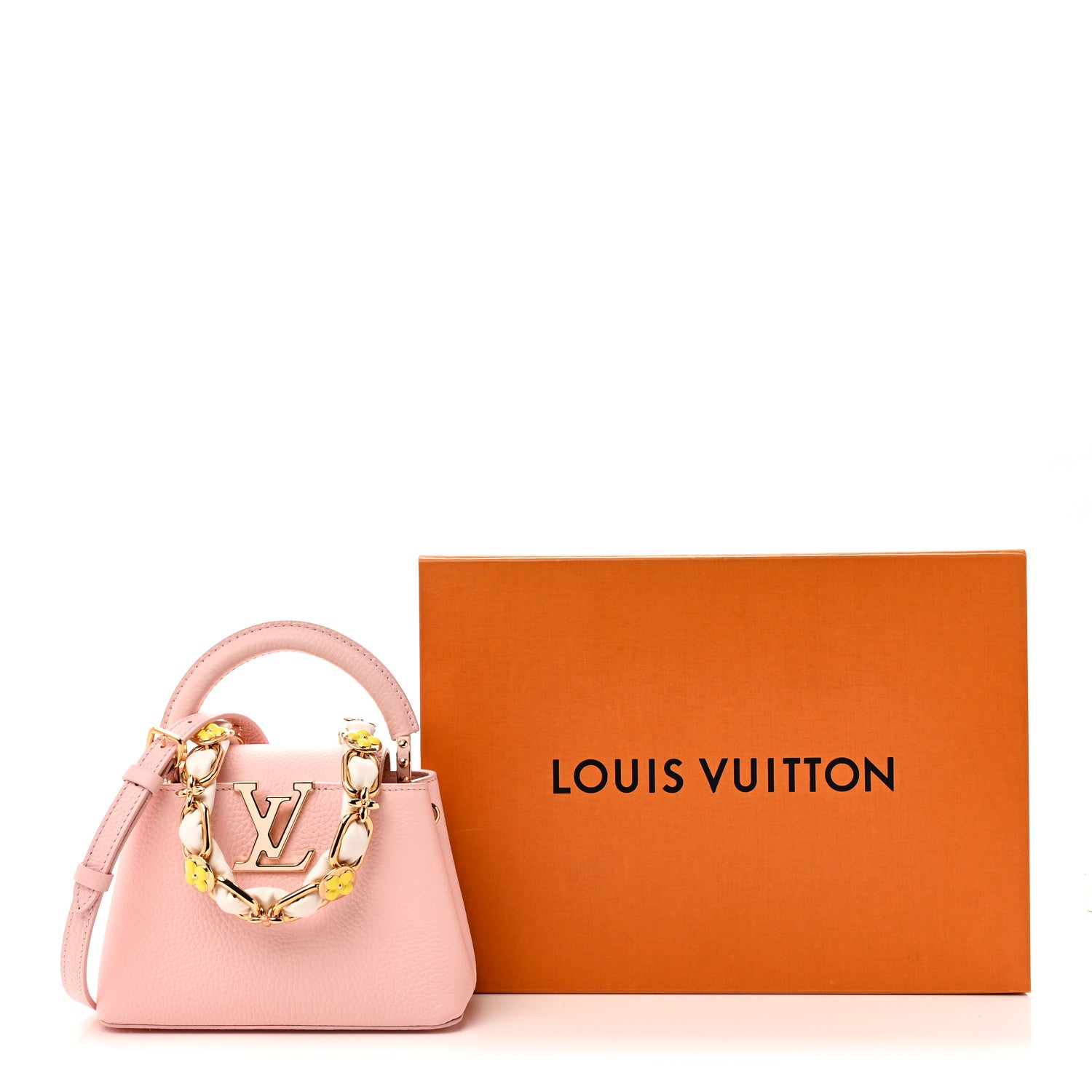 Taurillon Flower Chain Mini Capucines Pink
