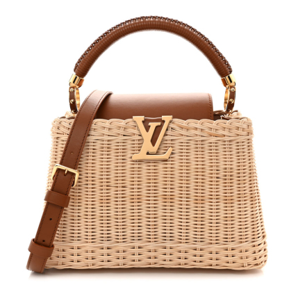 Rattan Calfskin Capucines BB Tan