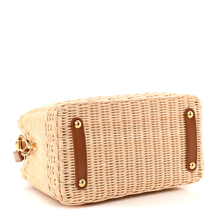 Rattan Calfskin Capucines BB Tan