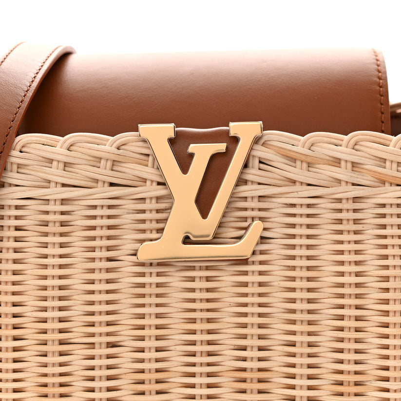 Rattan Calfskin Capucines BB Tan