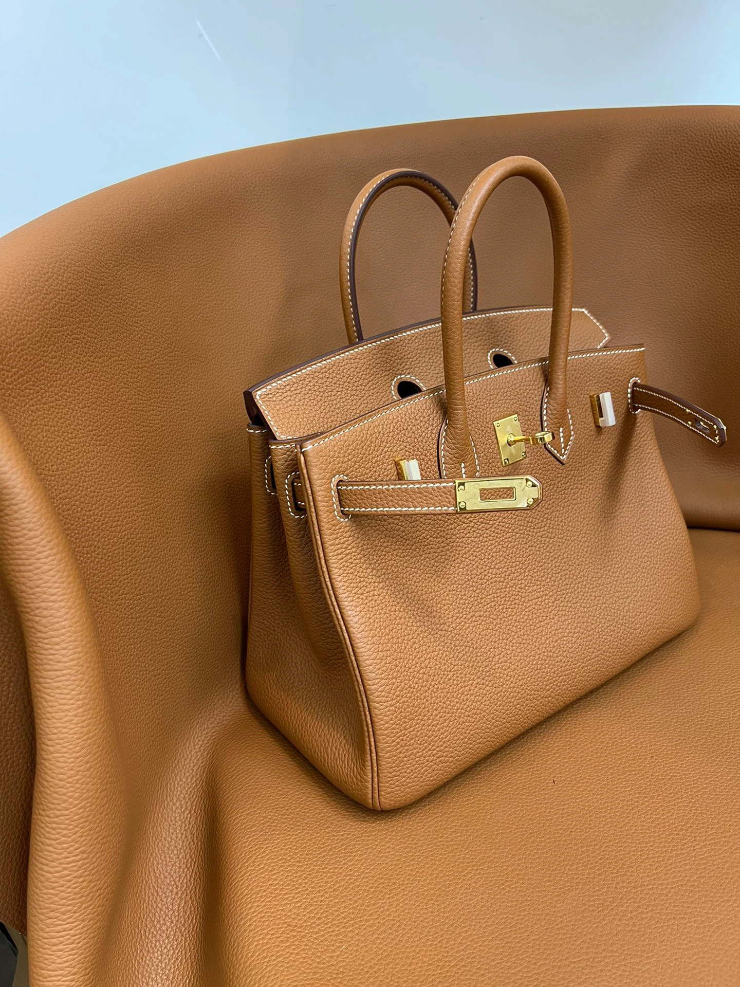 Birkin 25/30/35 Bag Gold (Golden‑Brown) Togo Leather