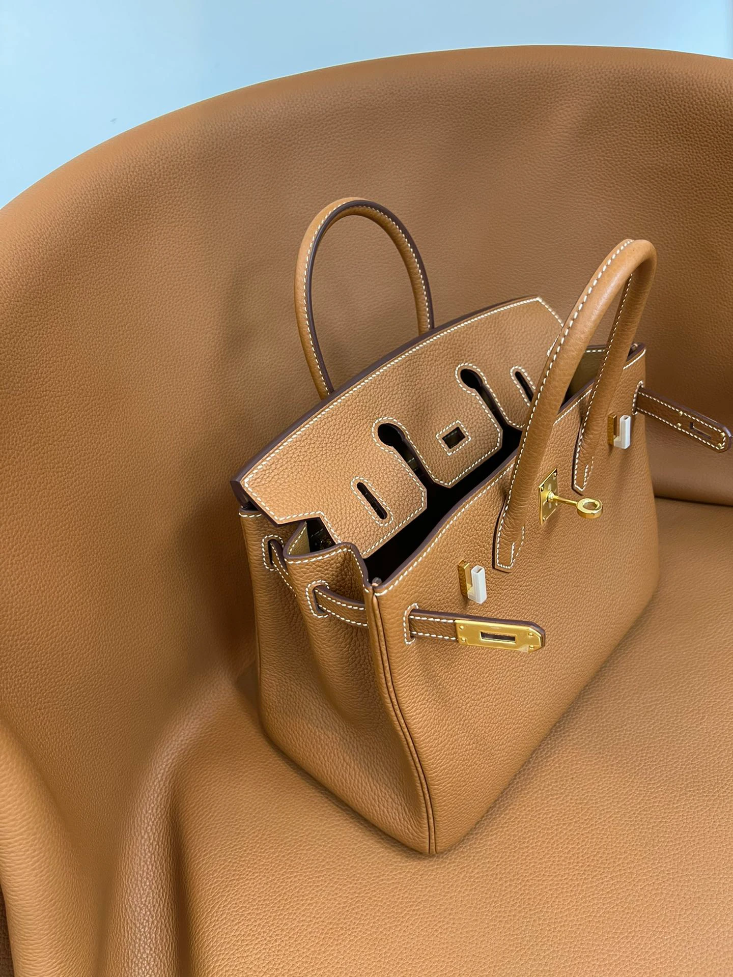 Birkin 25/30/35 Bag Gold (Golden‑Brown) Togo Leather