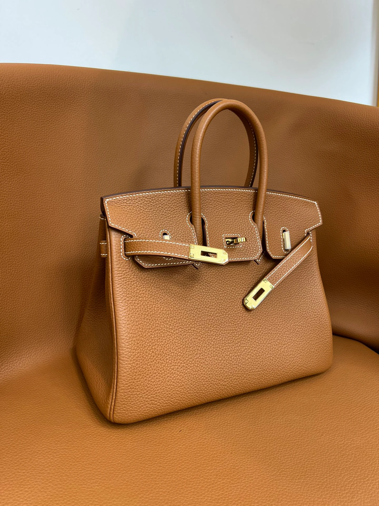 Birkin 25/30/35 Bag Gold (Golden‑Brown) Togo Leather