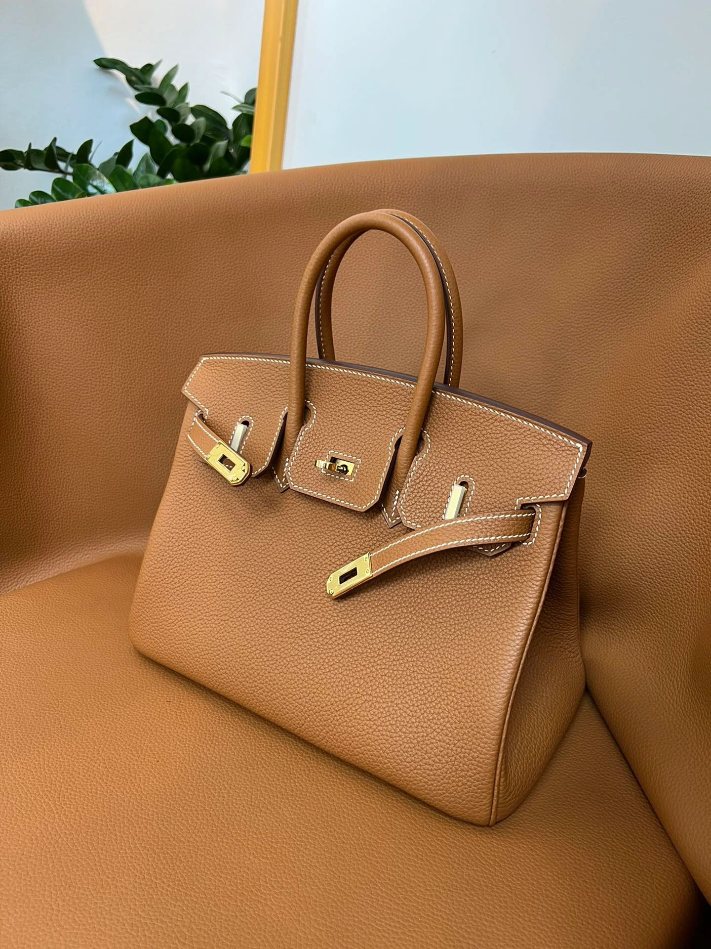Birkin 25/30/35 Bag Gold (Golden‑Brown) Togo Leather