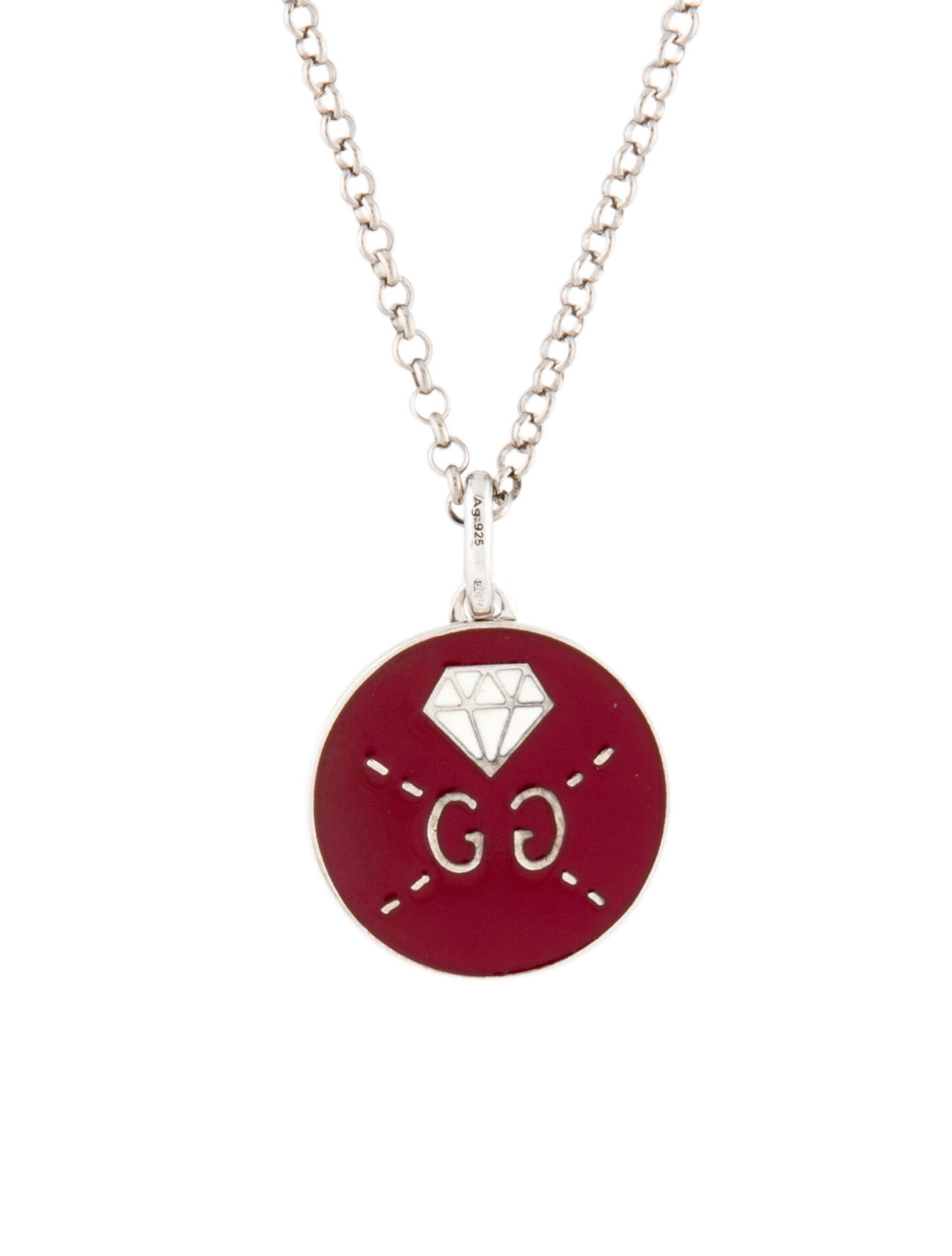 Enamel Ghost Pendant Necklace