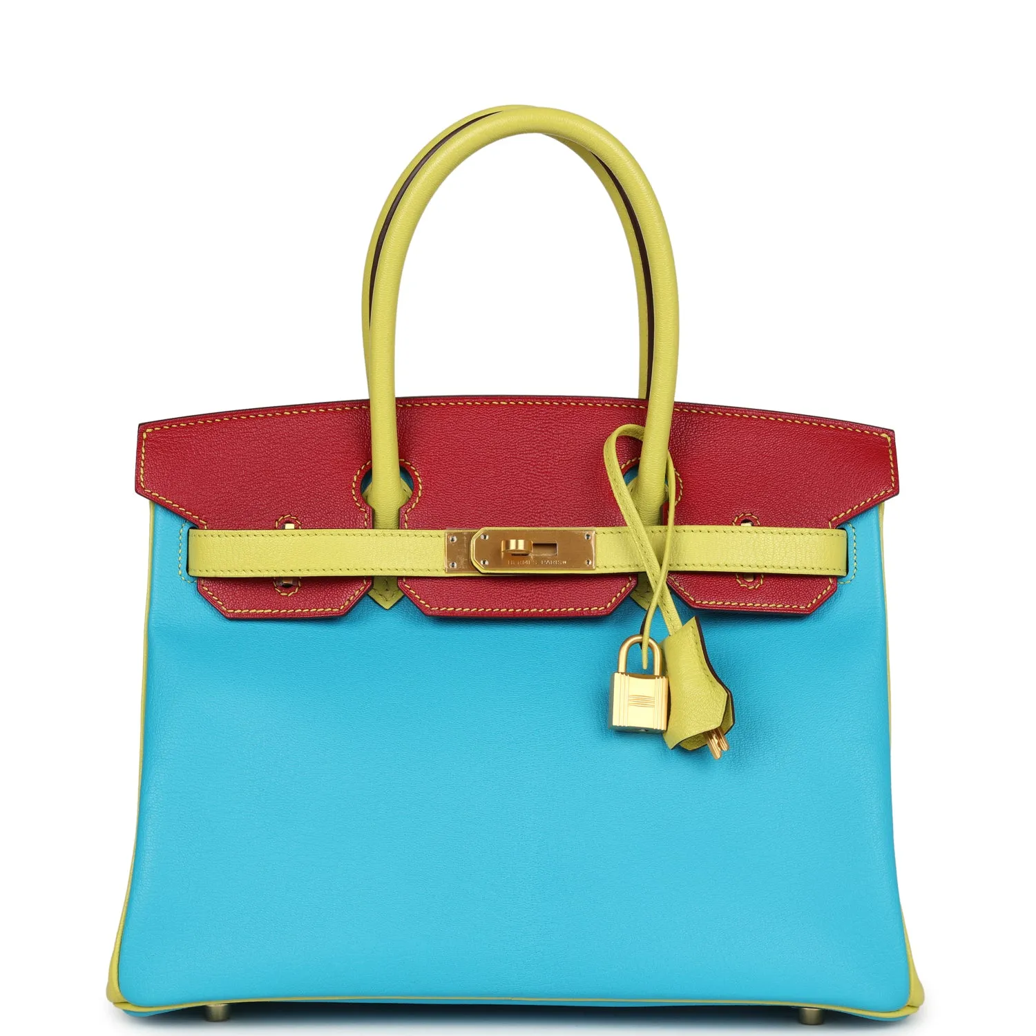 12A TOP LEVEL Herthtmes Birkin 30 Color-Blocked Bags