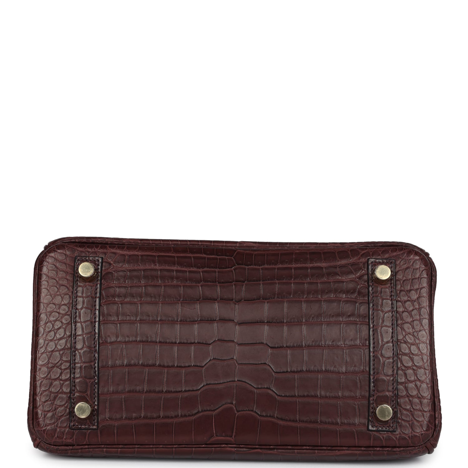 herthtmes Birkin 25 Rouge Sellier Matte Porosus Crocodile Gold Hardware