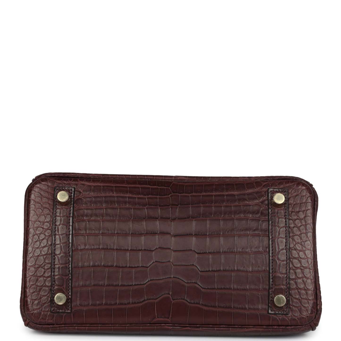 herthtmes Birkin 25 Rouge Sellier Matte Porosus Crocodile Gold Hardware