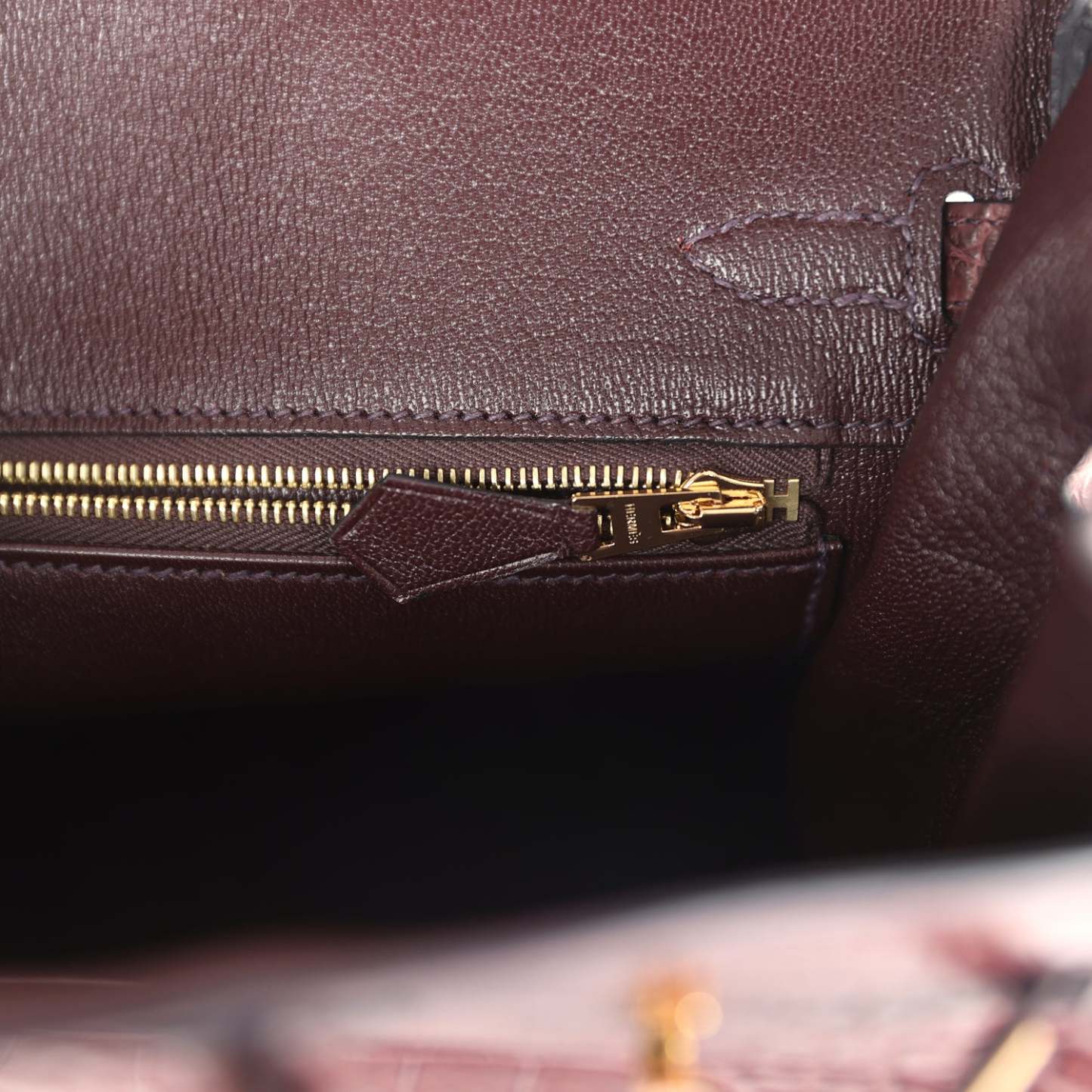 herthtmes Birkin 25 Rouge Sellier Matte Porosus Crocodile Gold Hardware