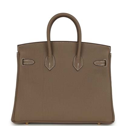 herthtmes Birkin 25 Etoupe Togo Gold Hardware