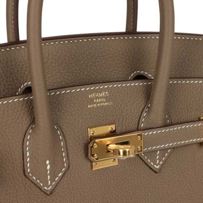 herthtmes Birkin 25 Etoupe Togo Gold Hardware
