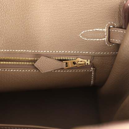 herthtmes Birkin 25 Etoupe Togo Gold Hardware