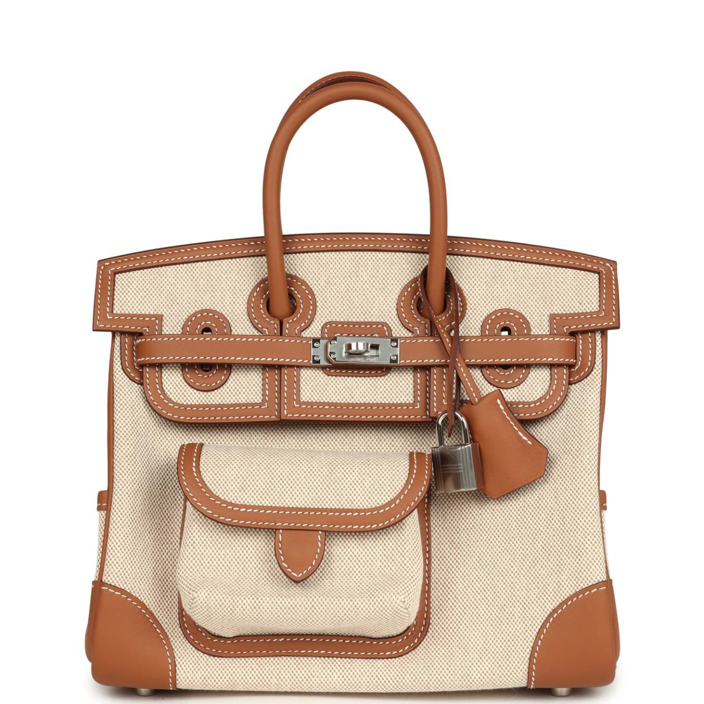 herthtmes Birkin 25 Cargo Ecru-Beige Toile H and Gold Swift Palladium Hardware
