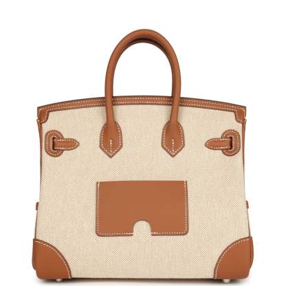herthtmes Birkin 25 Cargo Ecru-Beige Toile H and Gold Swift Palladium Hardware