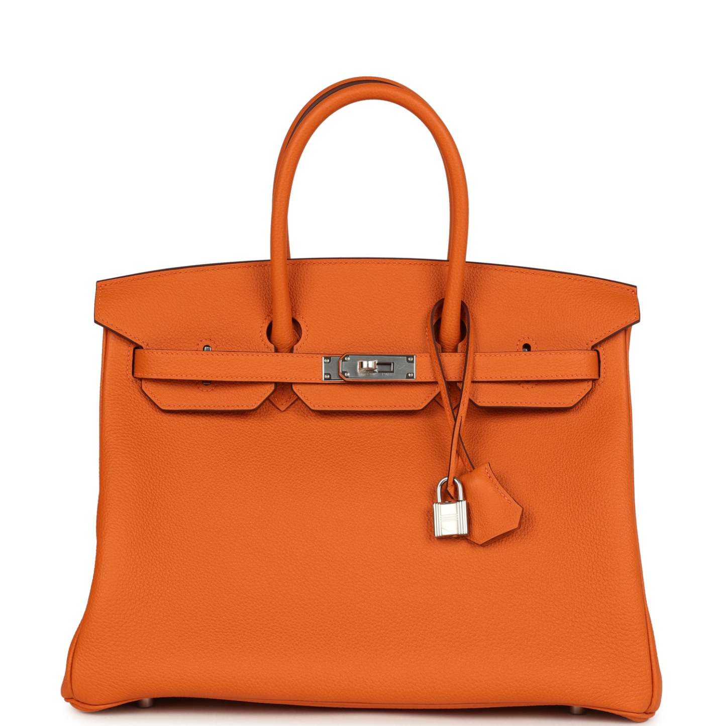 herthtmes Birkin 35 Orange Togo Palladium Hardware