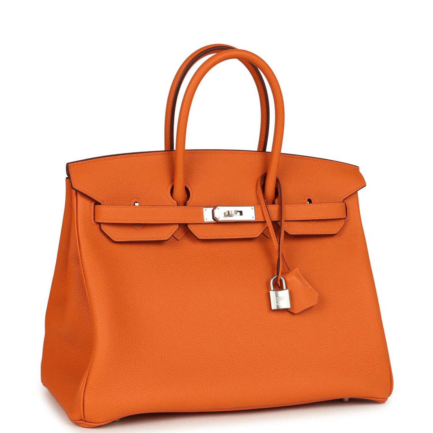 herthtmes Birkin 35 Orange Togo Palladium Hardware