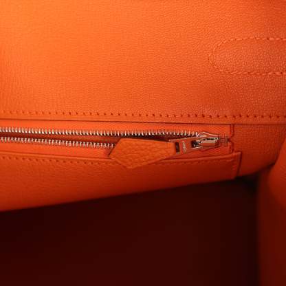 herthtmes Birkin 35 Orange Togo Palladium Hardware