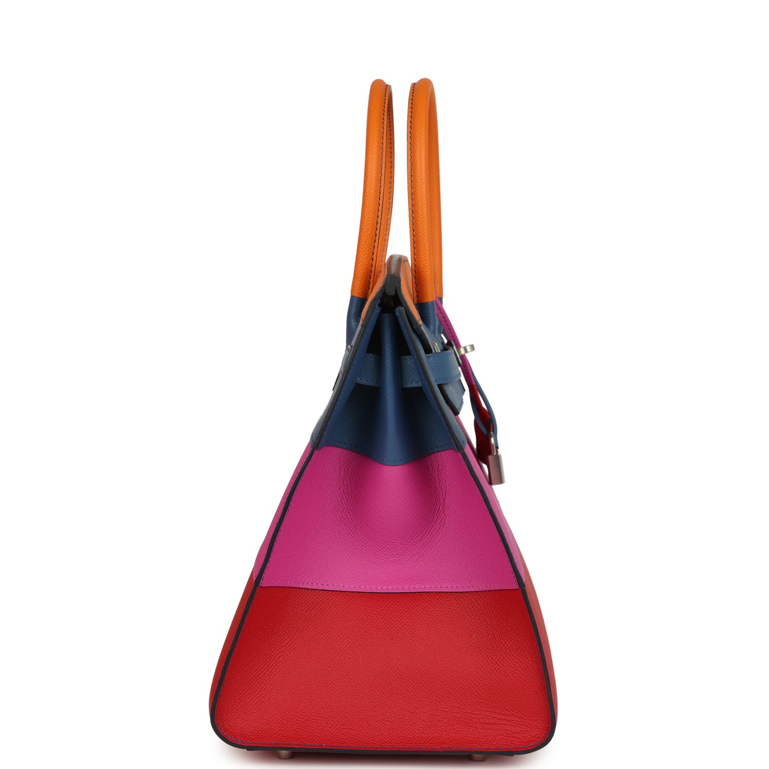 herthtmes Sunset Birkin Sellier 35 Abricot, Bleu Agate, Magnolia and Rouge Casaque Epsom Palladium Hardware