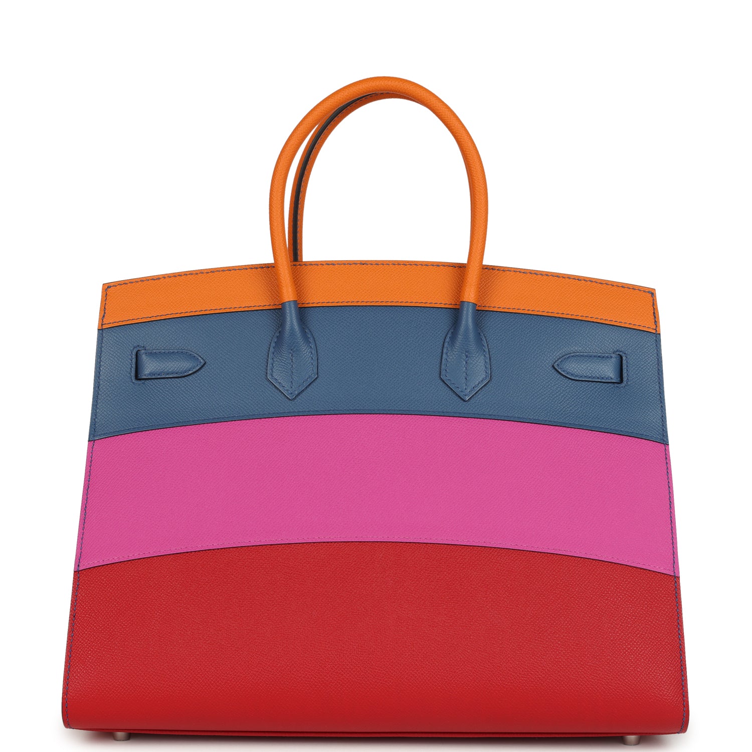 herthtmes Sunset Birkin Sellier 35 Abricot, Bleu Agate, Magnolia and Rouge Casaque Epsom Palladium Hardware