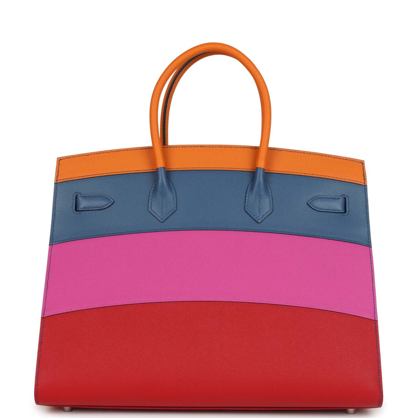 herthtmes Sunset Birkin Sellier 35 Abricot, Bleu Agate, Magnolia and Rouge Casaque Epsom Palladium Hardware