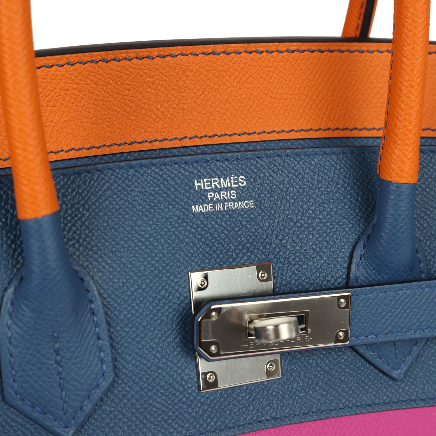 herthtmes Sunset Birkin Sellier 35 Abricot, Bleu Agate, Magnolia and Rouge Casaque Epsom Palladium Hardware