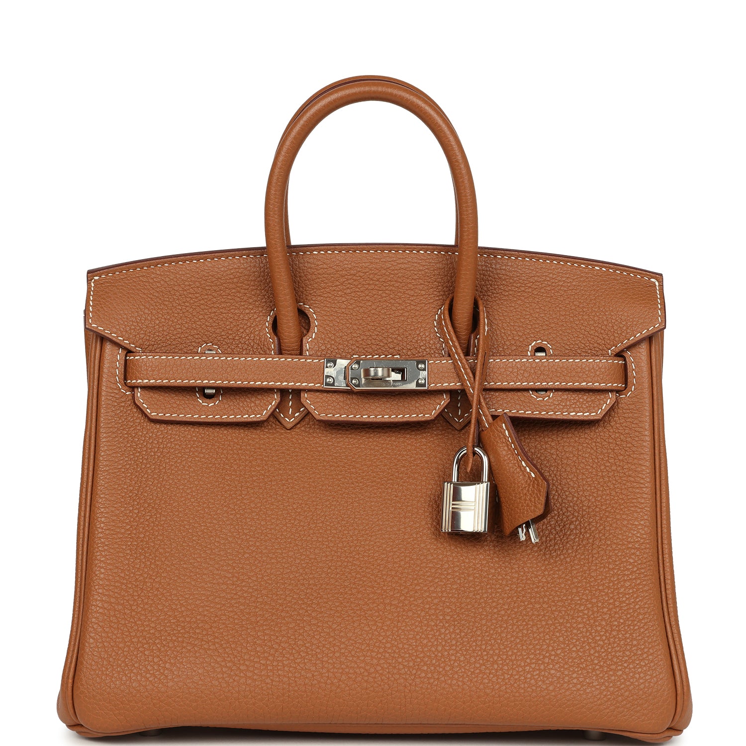 herthtmes Birkin 25 Gold Togo Palladium Hardware